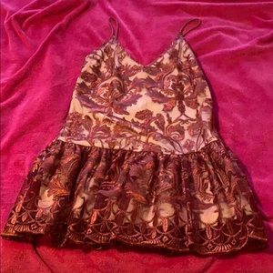 red lace vintage dress